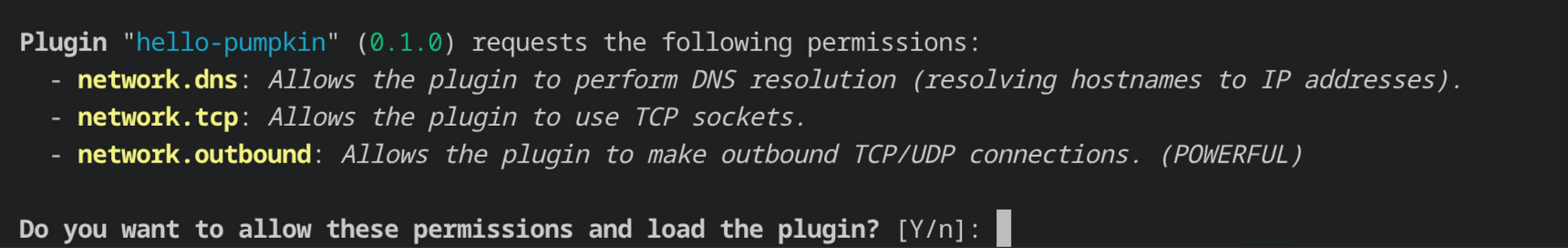 Plugin Permission System Screenshot